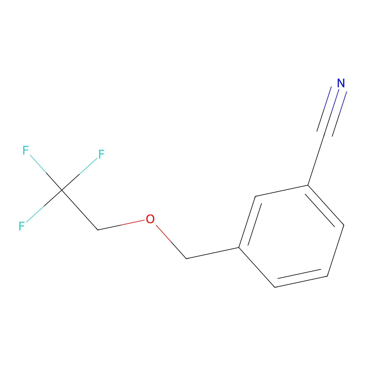 3-((2,2,2-Trifluoroethoxy)methyl)benzonitrile molecular structure, CAS 1016842-93-5