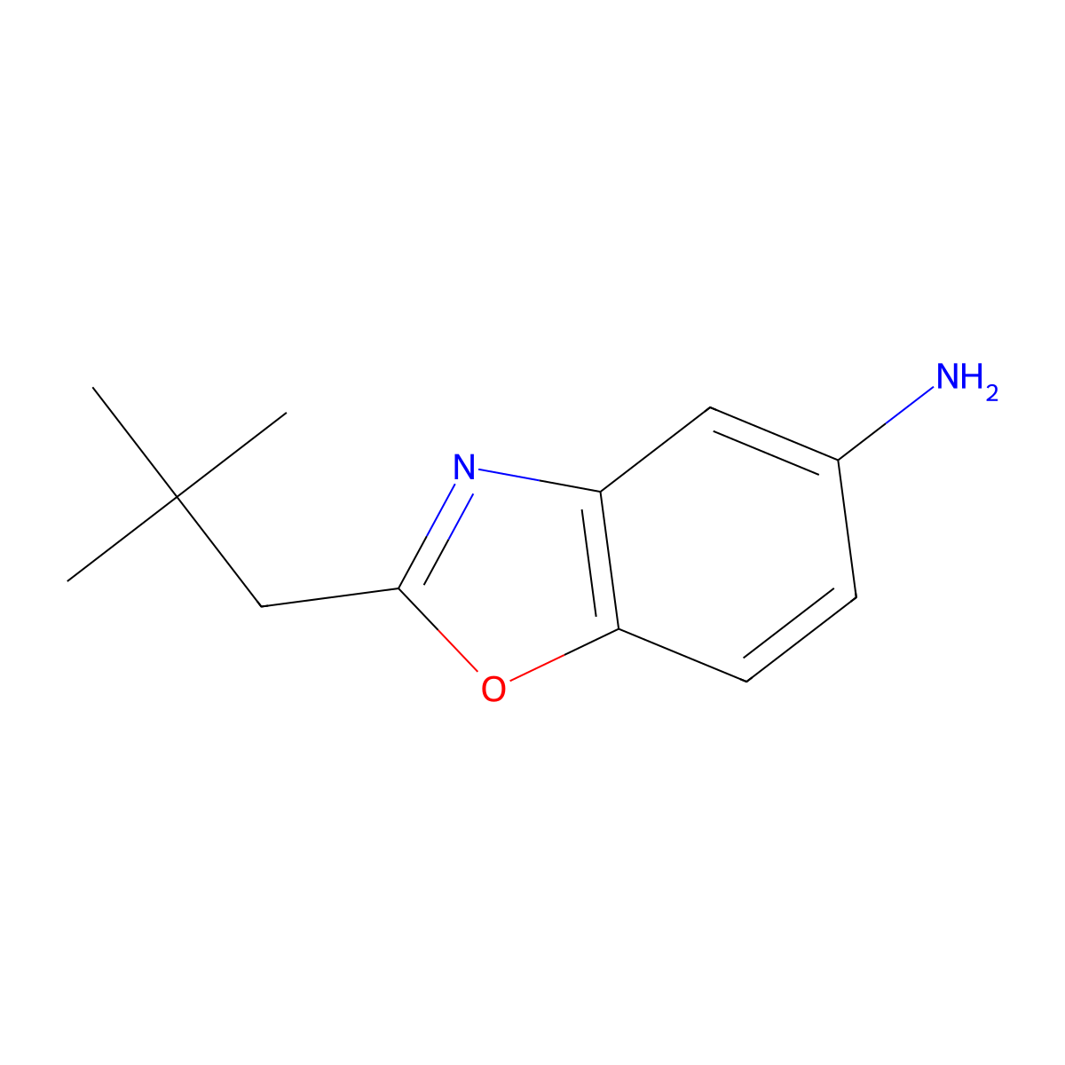2-(2,2-Dimethylpropyl)-1,3-benzoxazol-5-amine molecular structure, CAS 1016843-36-9