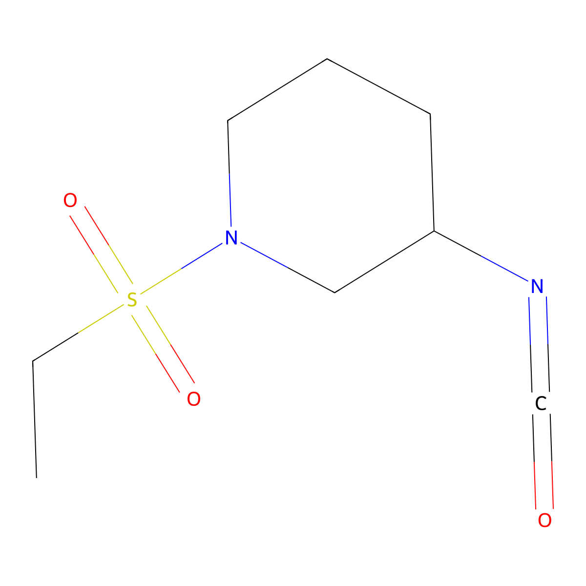 1-(Ethanesulfonyl)-3-isocyanatopiperidine molecular structure, CAS 1016844-38-4