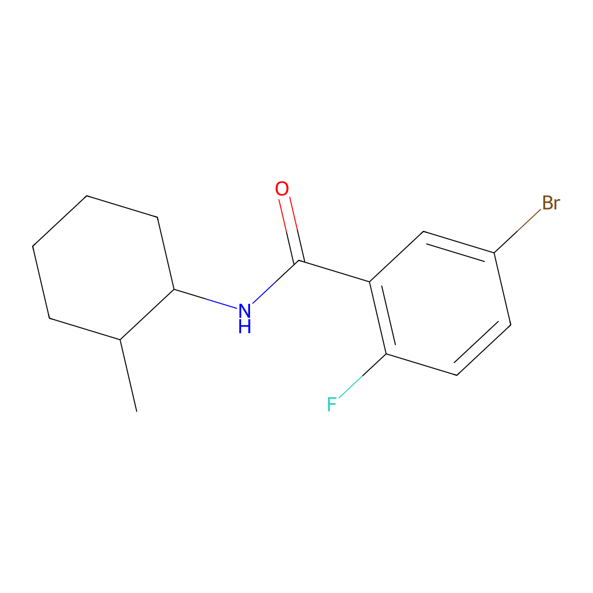 5-bromo-2-fluoro-N-(2-methylcyclohexyl)benzamide molecular structure, CAS 1016844-68-0