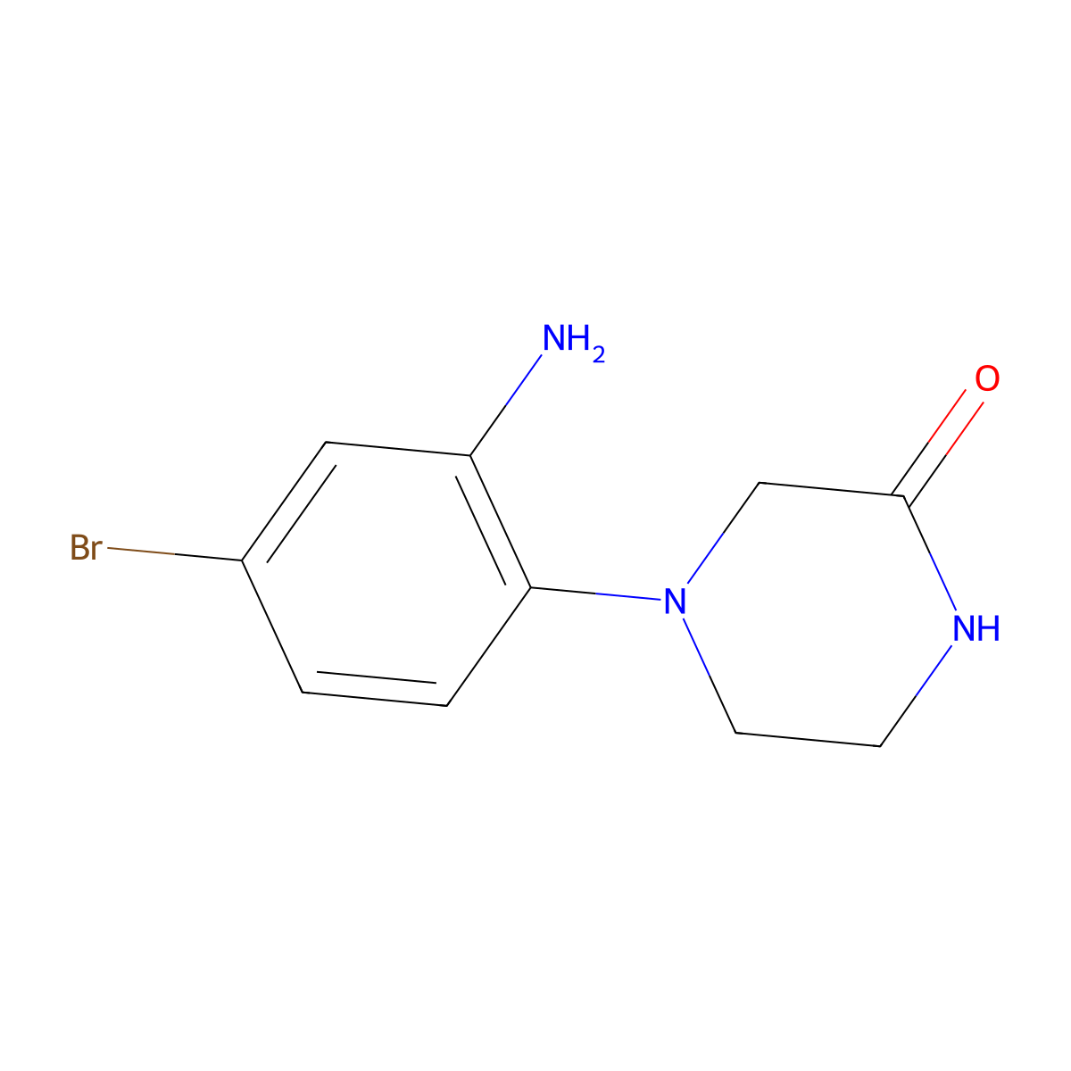 4-(2-Amino-4-bromophenyl)piperazin-2-one molecular structure, CAS 1016845-08-1