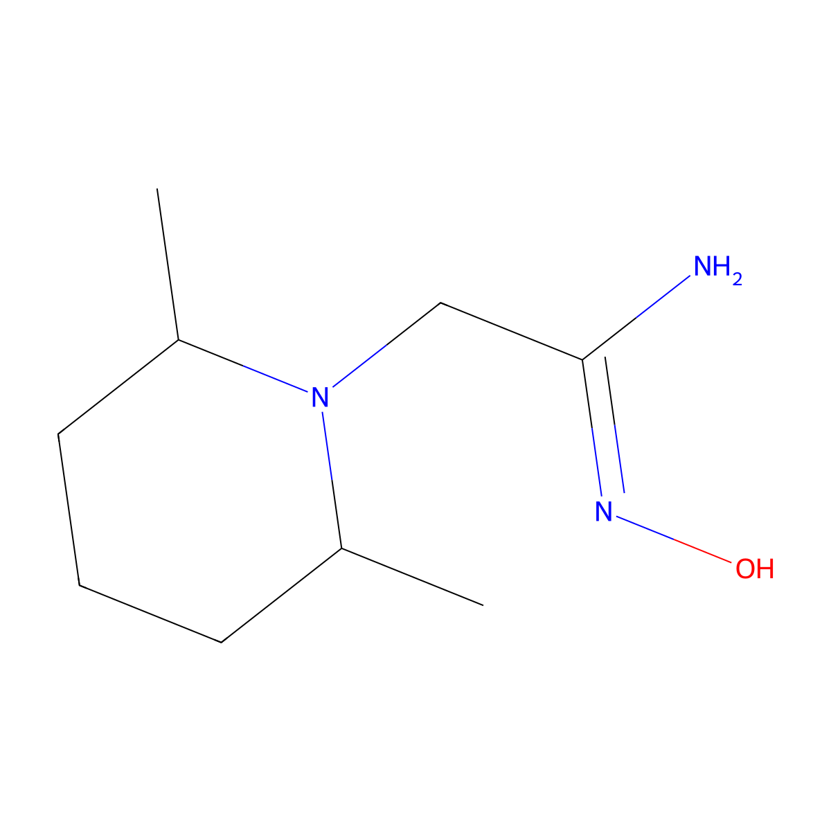 2-(2,6-dimethylpiperidin-1-yl)-N'-hydroxyethanimidamide molecular structure, CAS 1016846-03-9