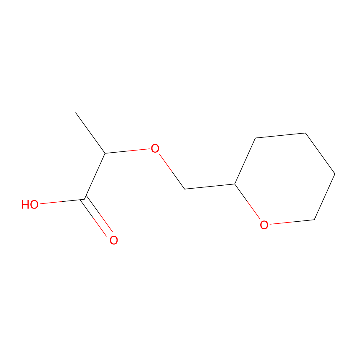 2-[(Oxan-2-yl)methoxy]propanoic acid molecular structure, CAS 1016846-06-2