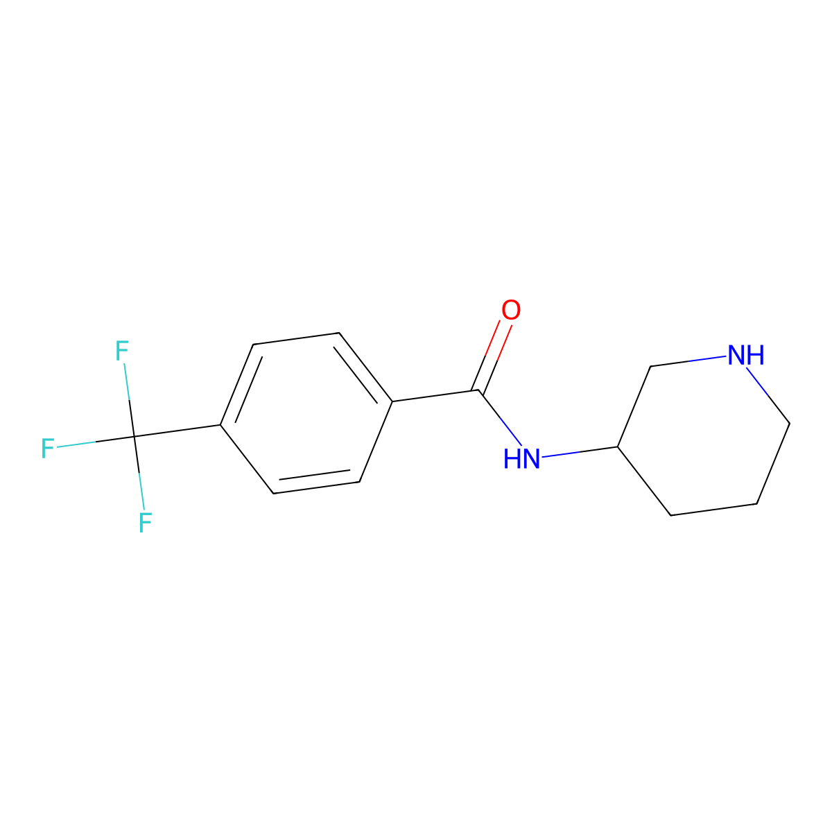 N-(Piperidin-3-YL)-4-(trifluoromethyl)benzamide molecular structure, CAS 1016846-08-4