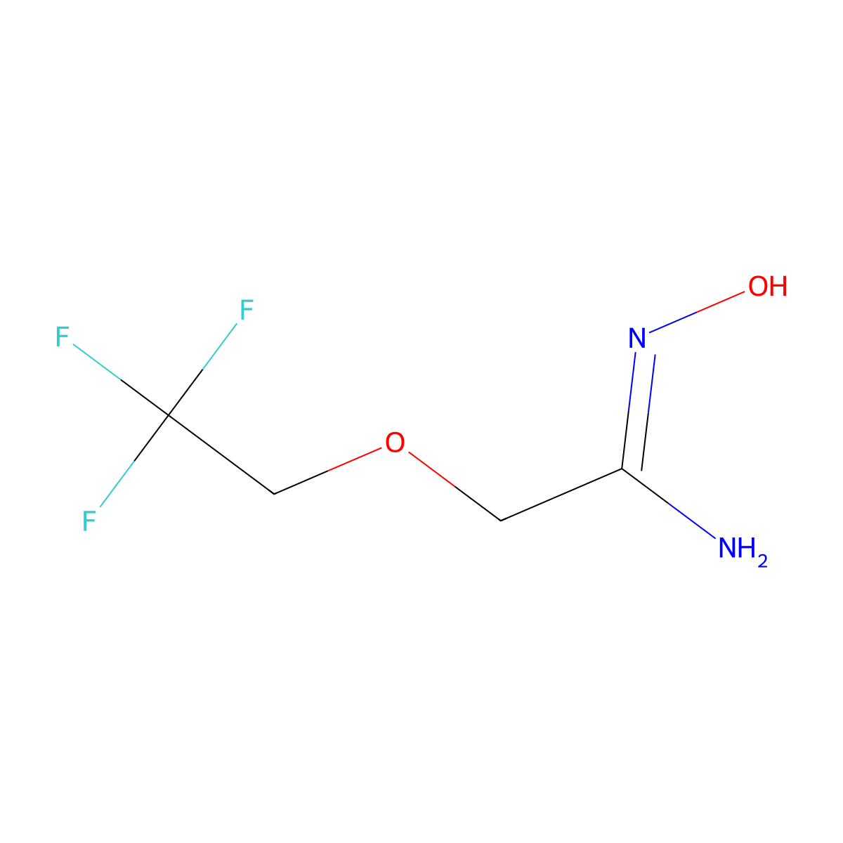 N'-hydroxy-2-(2,2,2-trifluoroethoxy)ethanimidamide molecular structure, CAS 1016846-60-8