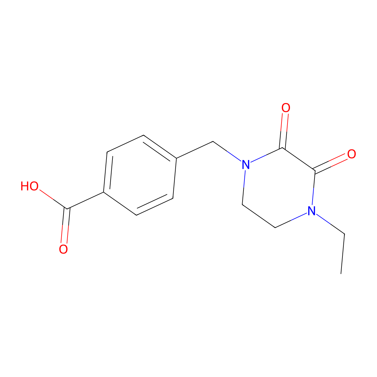 4-[(4-Ethyl-2,3-dioxopiperazin-1-yl)methyl]benzoic acid molecular structure, CAS 1016846-96-0