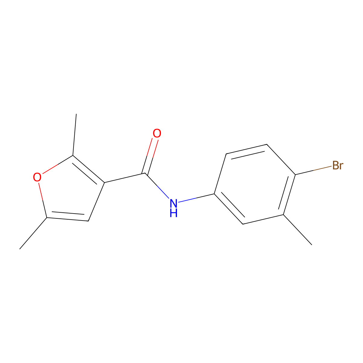 N-(4-bromo-3-methylphenyl)-2,5-dimethylfuran-3-carboxamide molecular structure, CAS 1016847-22-5
