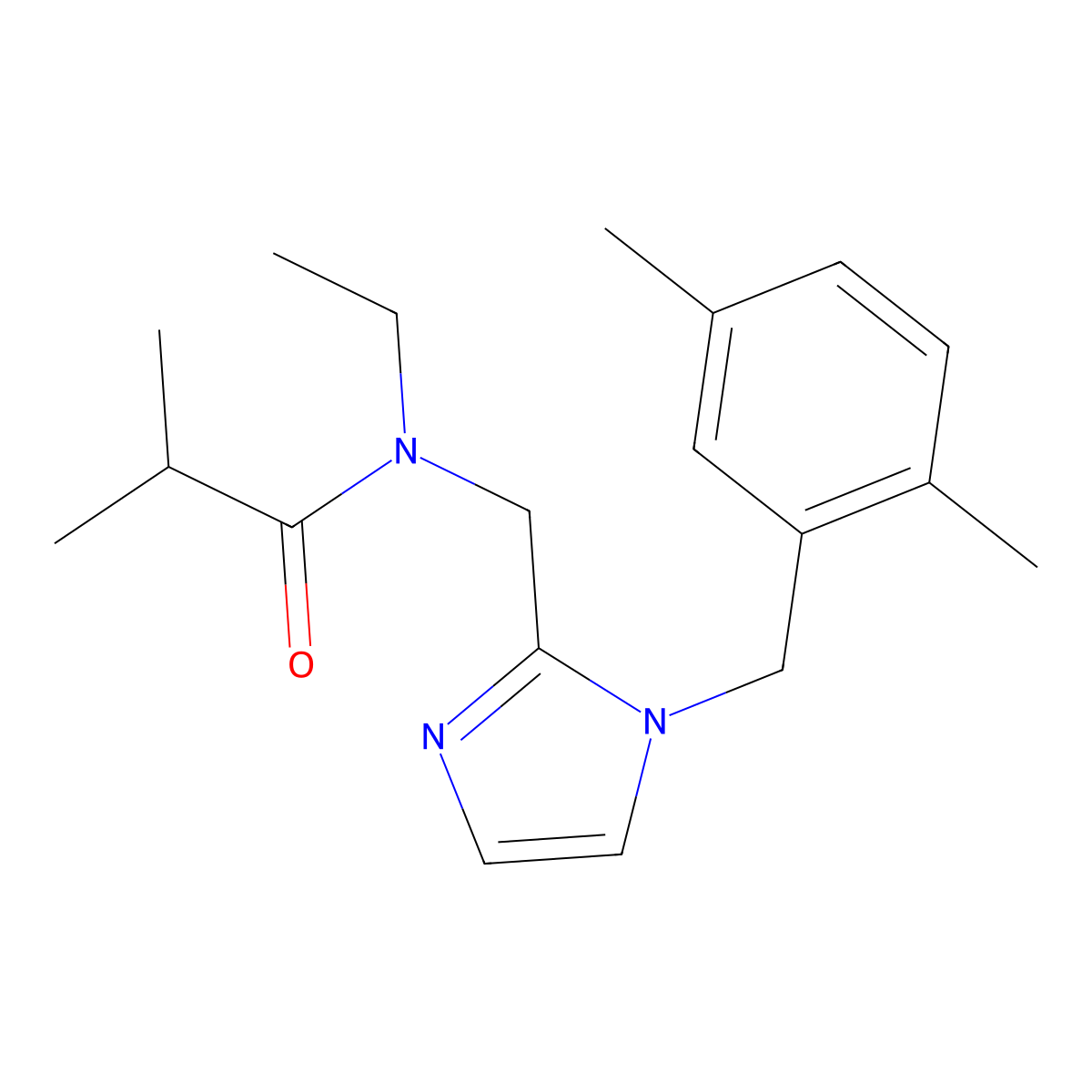 N-({1-[(2,5-Dimethylphenyl)methyl]-1H-imidazol-2-YL}methyl)-N-ethyl-2-methylpropanamide molecular structure, CAS 1016847-62-3