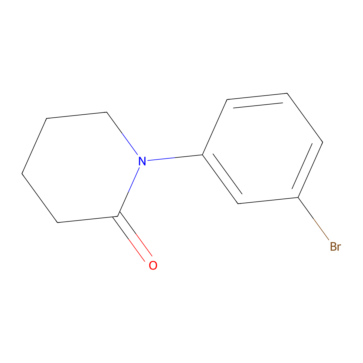1-(3-Bromophenyl)piperidin-2-one molecular structure, CAS 1016847-66-7