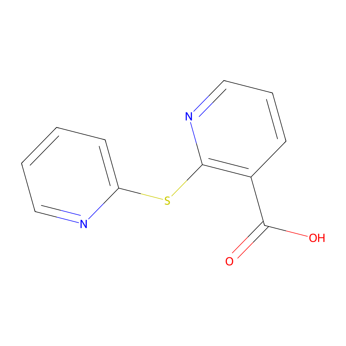 2-(2-Pyridinylsulfanyl)nicotinic acid molecular structure, CAS 1016848-05-7