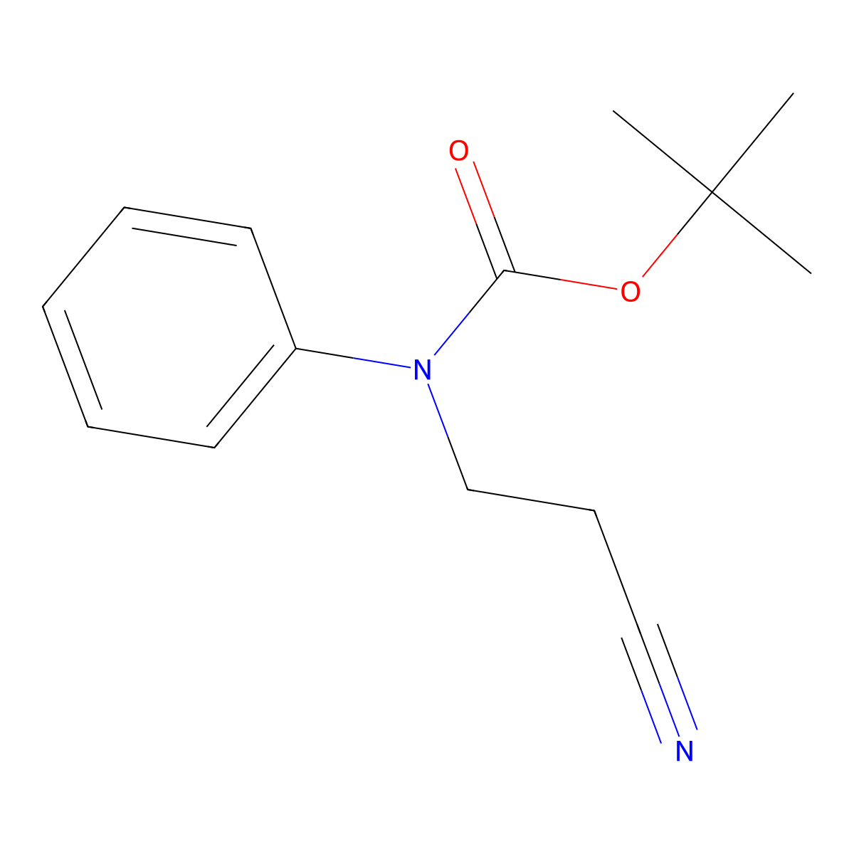 tert-butyl N-(2-cyanoethyl)-N-phenylcarbamate molecular structure, CAS 1016849-78-7