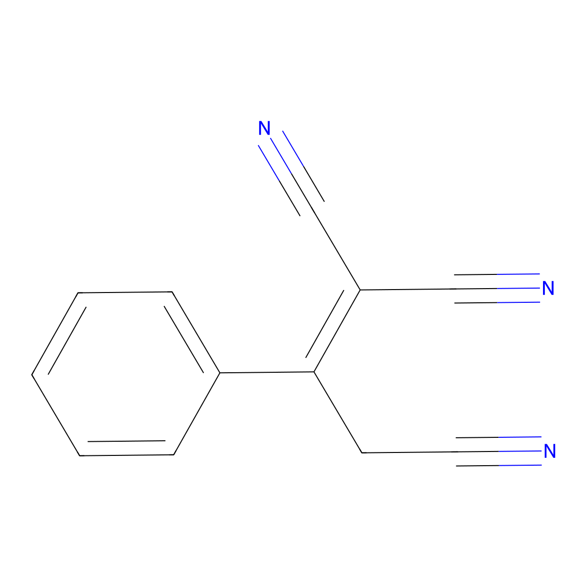 1-Propene-1,1,3-tricarbonitrile, 2-phenyl- molecular structure, CAS 101685-29-4