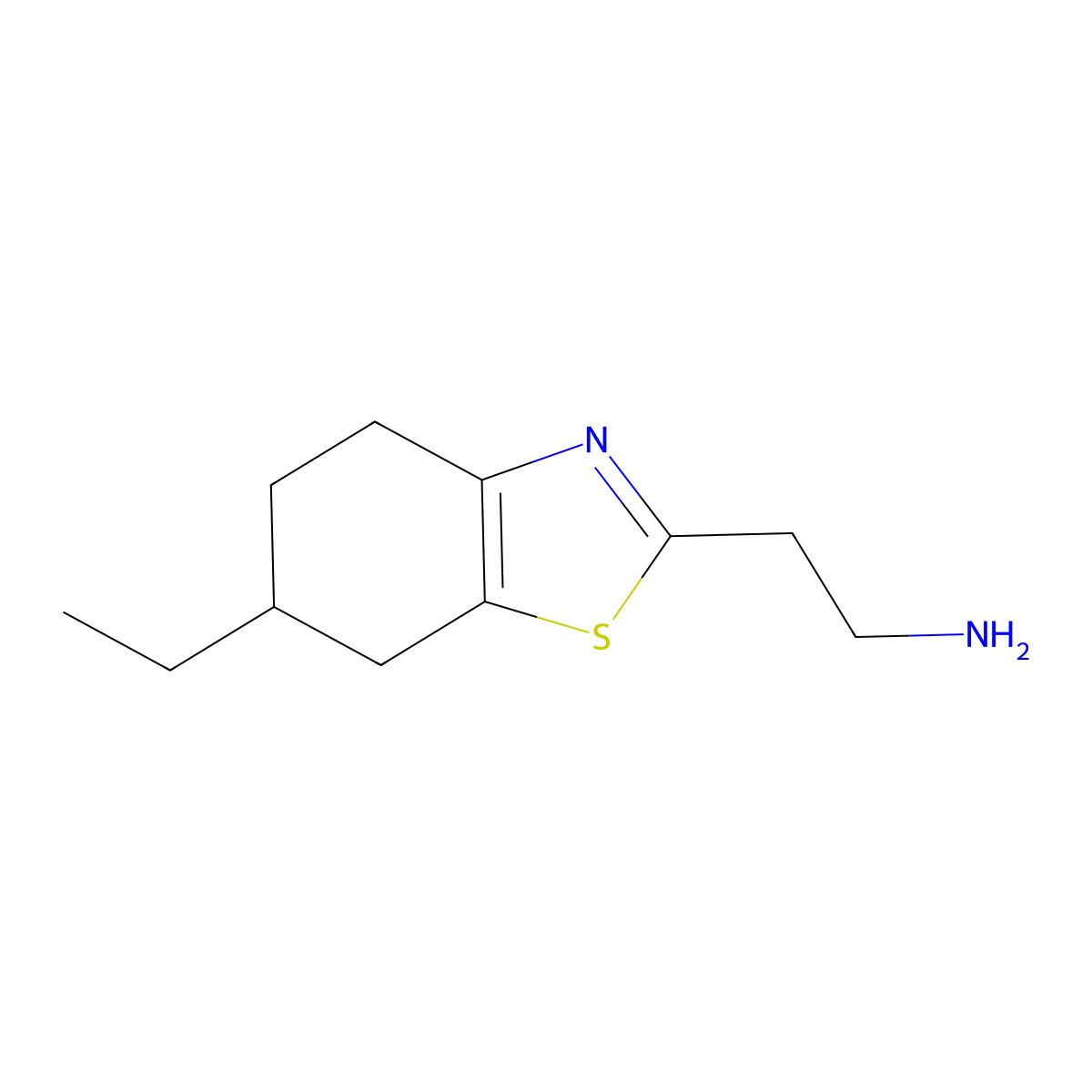 2-(6-Ethyl-4,5,6,7-tetrahydro-1,3-benzothiazol-2-YL)ethan-1-amine molecular structure, CAS 1016851-02-7