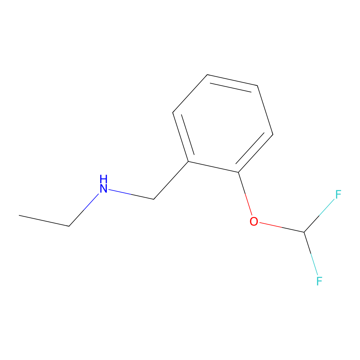 {[2-(Difluoromethoxy)phenyl]methyl}(ethyl)amine molecular structure, CAS 1016851-16-3