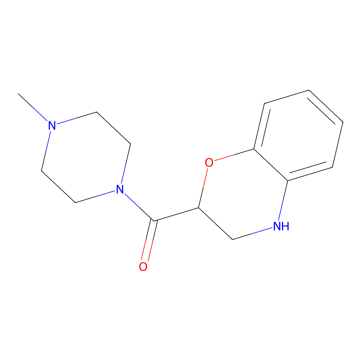 2-(4-methylpiperazine-1-carbonyl)-3,4-dihydro-2H-1,4-benzoxazine molecular structure, CAS 1016851-60-7