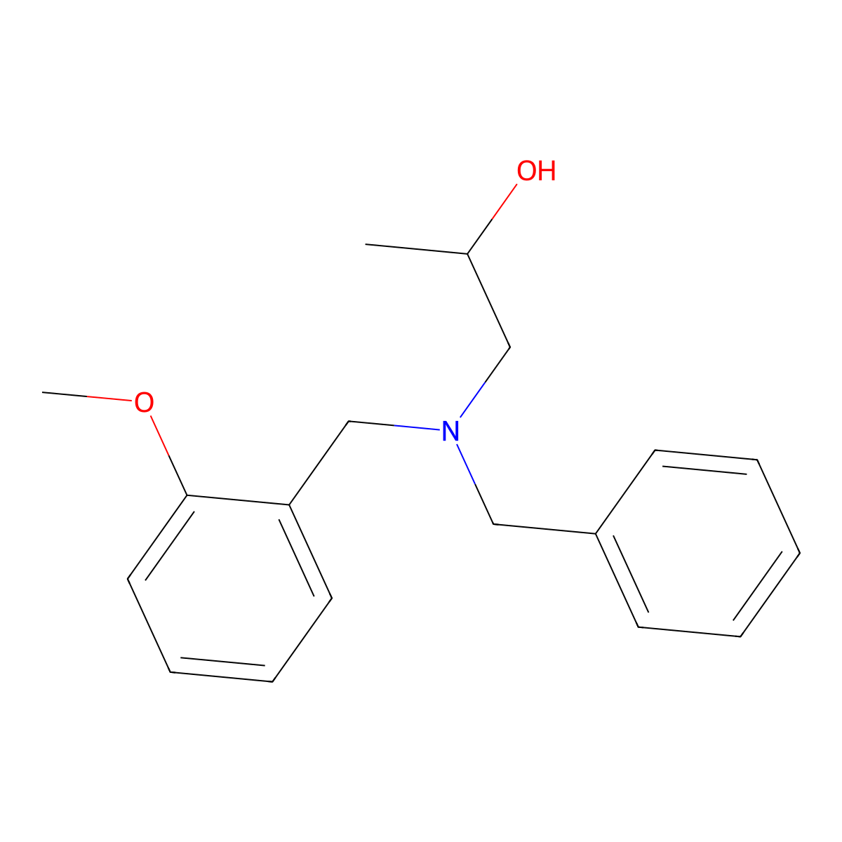 1-{Benzyl[(2-methoxyphenyl)methyl]amino}propan-2-ol molecular structure, CAS 1016852-32-6