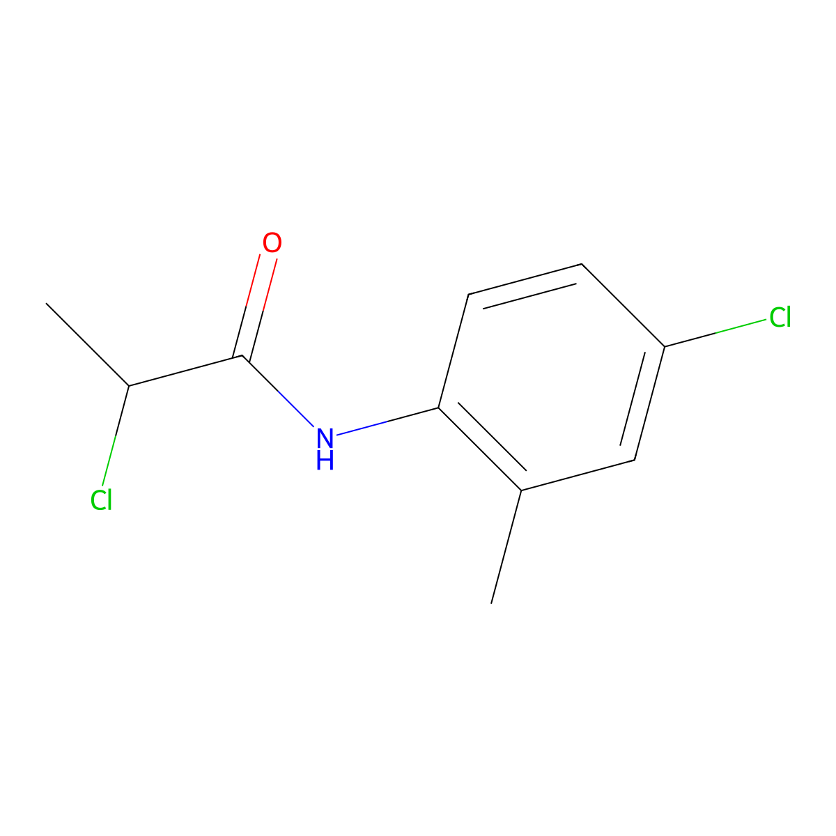 2-chloro-N-(4-chloro-2-methylphenyl)propanamide molecular structure, CAS 1016852-56-4