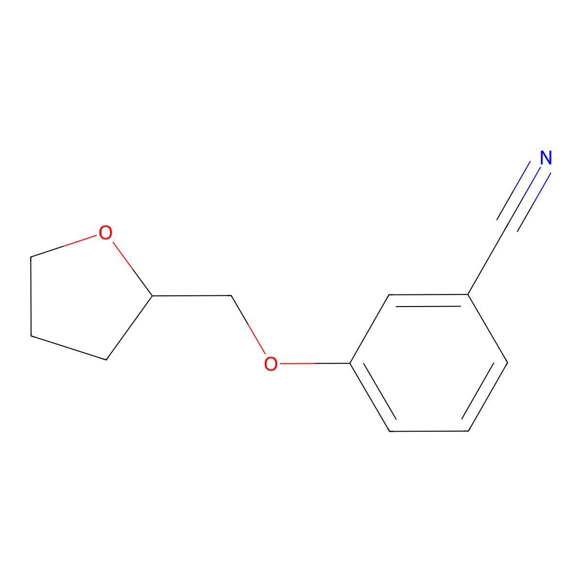 3-(Oxolan-2-ylmethoxy)benzonitrile molecular structure, CAS 1016853-20-5