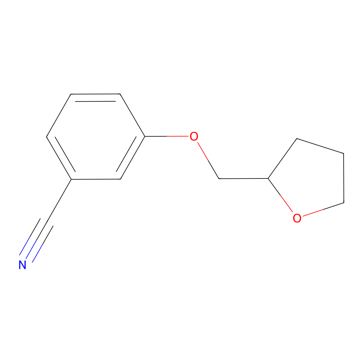 3-(Oxolan-2-ylmethoxy)benzonitrile molecular structure, CAS 1016853-20-5