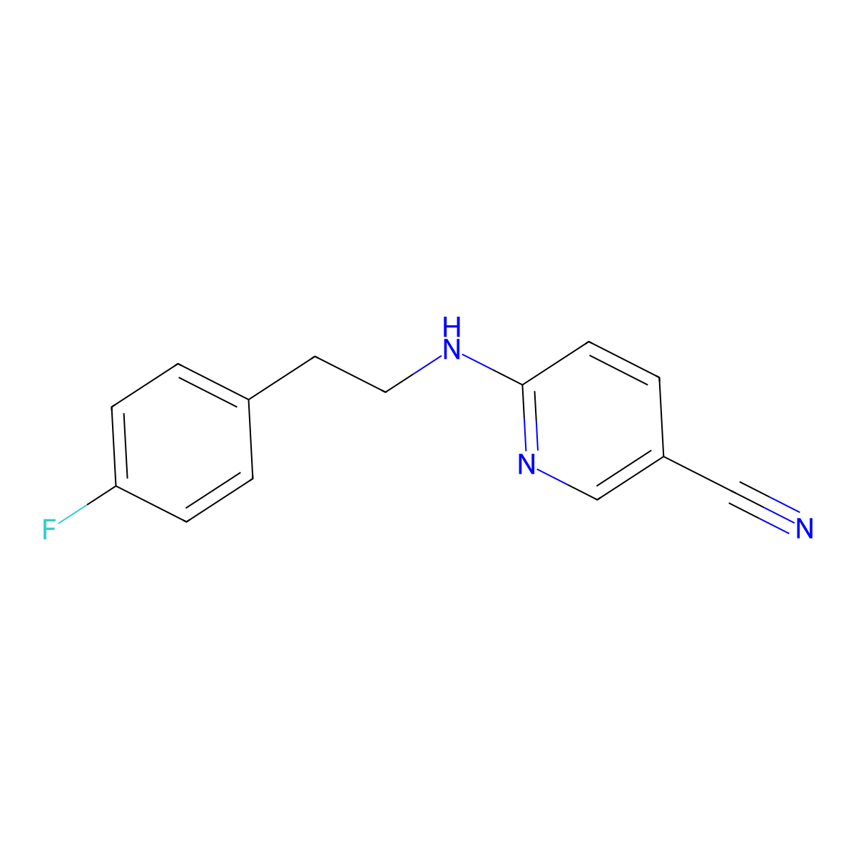6-{[2-(4-Fluorophenyl)ethyl]amino}pyridine-3-carbonitrile molecular structure, CAS 1016853-40-9