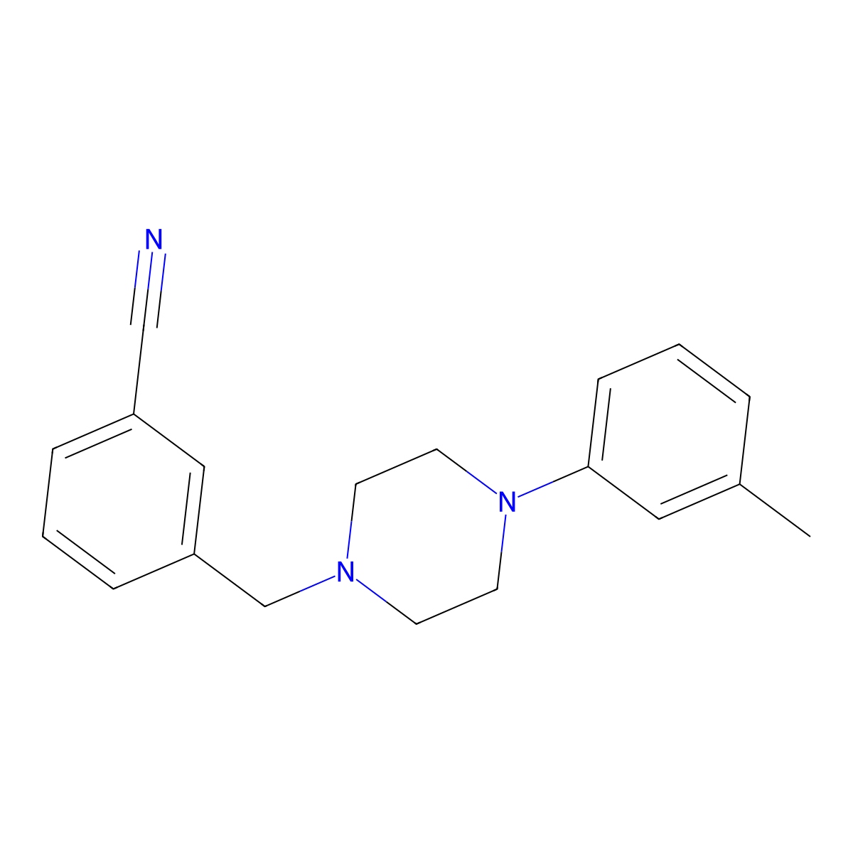 Benzonitrile, 3-[[4-(3-methylphenyl)-1-piperazinyl]methyl]- molecular structure, CAS 1016853-52-3
