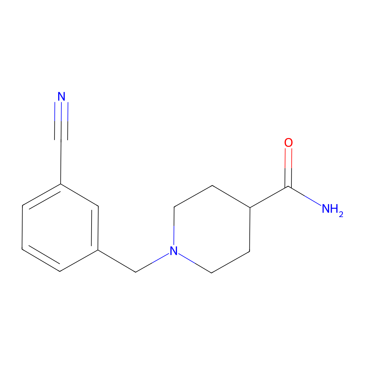 1-[(3-Cyanophenyl)methyl]piperidine-4-carboxamide molecular structure, CAS 1016854-55-9