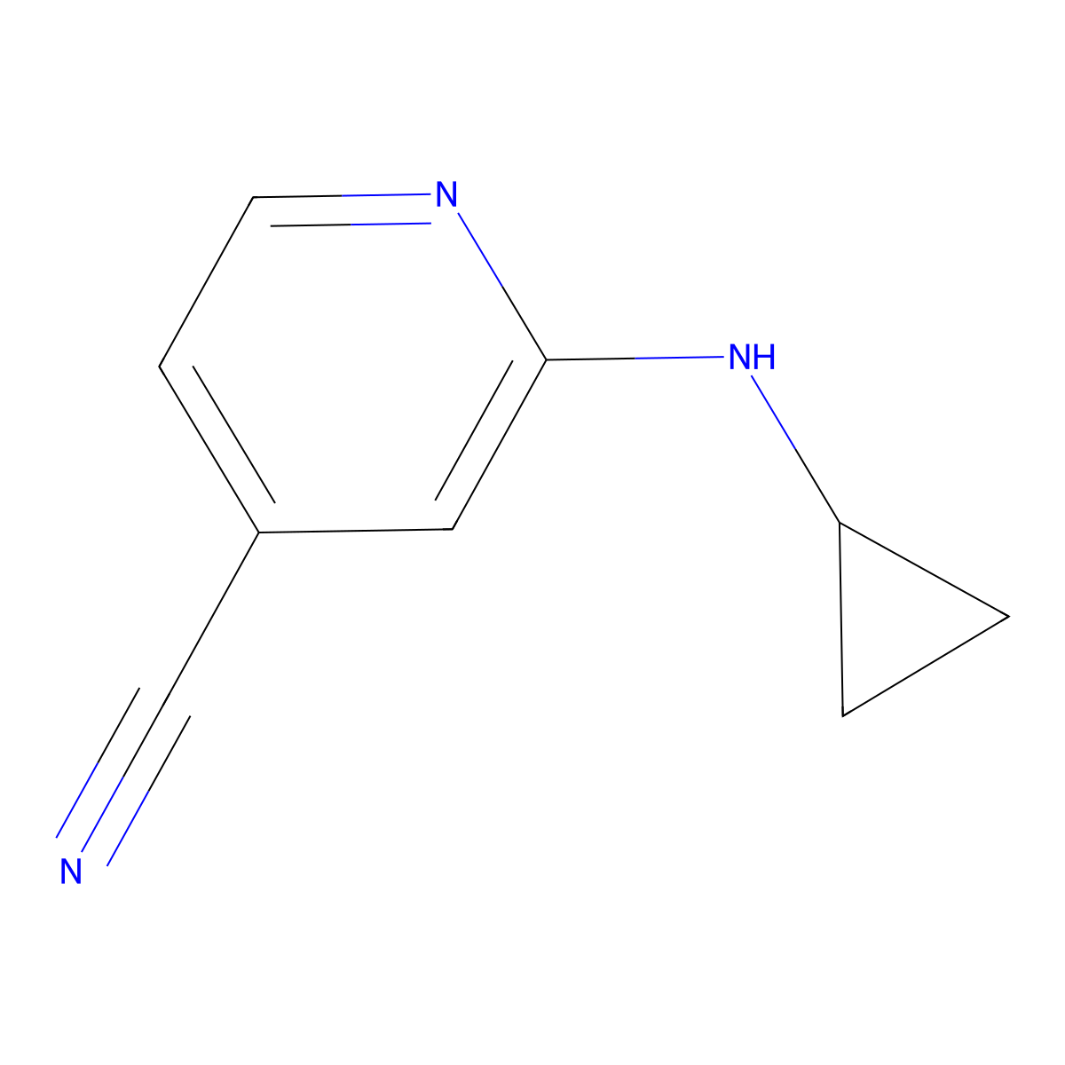 2-(Cyclopropylamino)pyridine-4-carbonitrile molecular structure, CAS 1016855-14-3