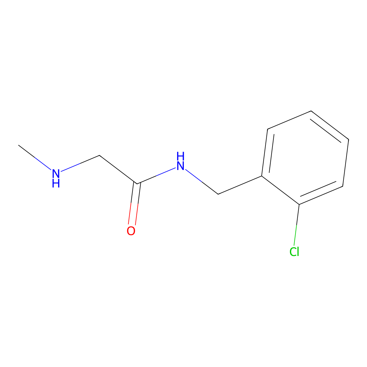 N-(2-chlorobenzyl)-2-(methylamino)acetamide molecular structure, CAS 1016855-29-0