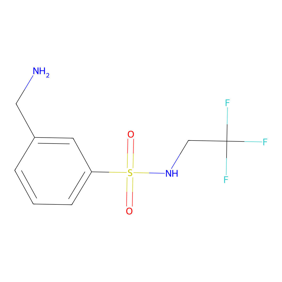 3-(aminomethyl)-N-(2,2,2-trifluoroethyl)benzene-1-sulfonamide molecular structure, CAS 1016856-86-2