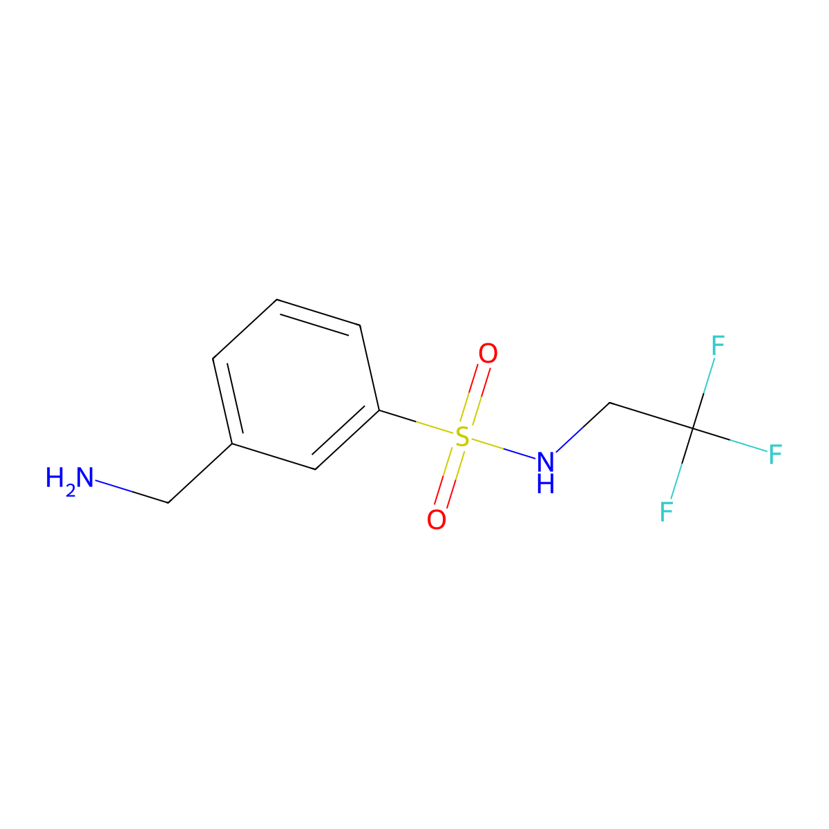 3-(aminomethyl)-N-(2,2,2-trifluoroethyl)benzene-1-sulfonamide molecular structure, CAS 1016856-86-2