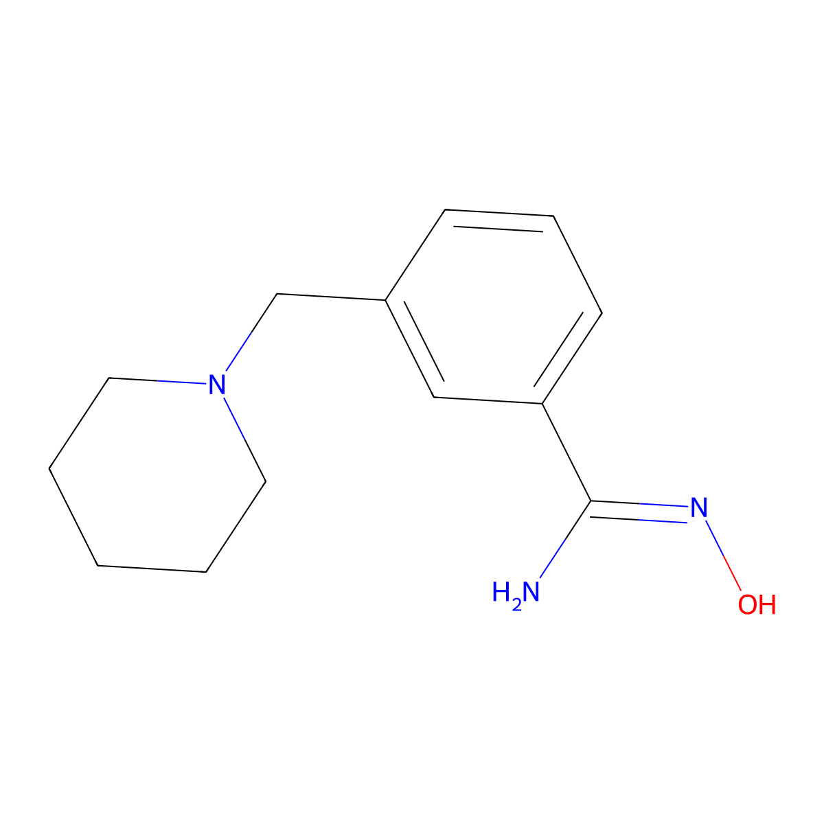 N'-hydroxy-3-(piperidin-1-ylmethyl)benzene-1-carboximidamide molecular structure, CAS 1016857-30-9