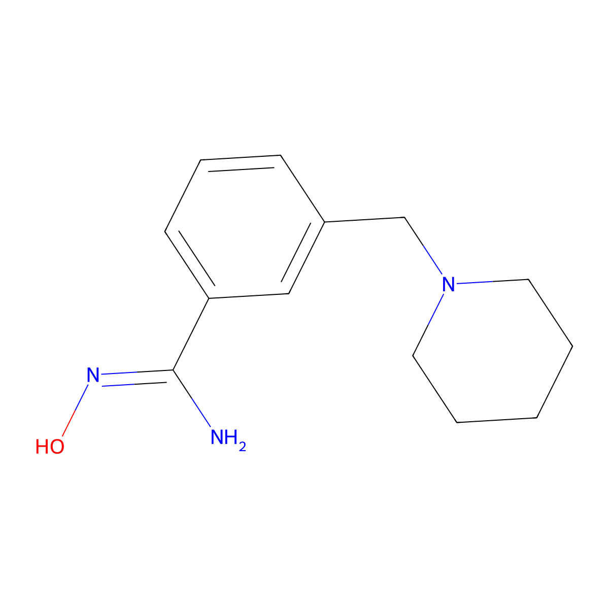 N'-hydroxy-3-(piperidin-1-ylmethyl)benzene-1-carboximidamide molecular structure, CAS 1016857-30-9
