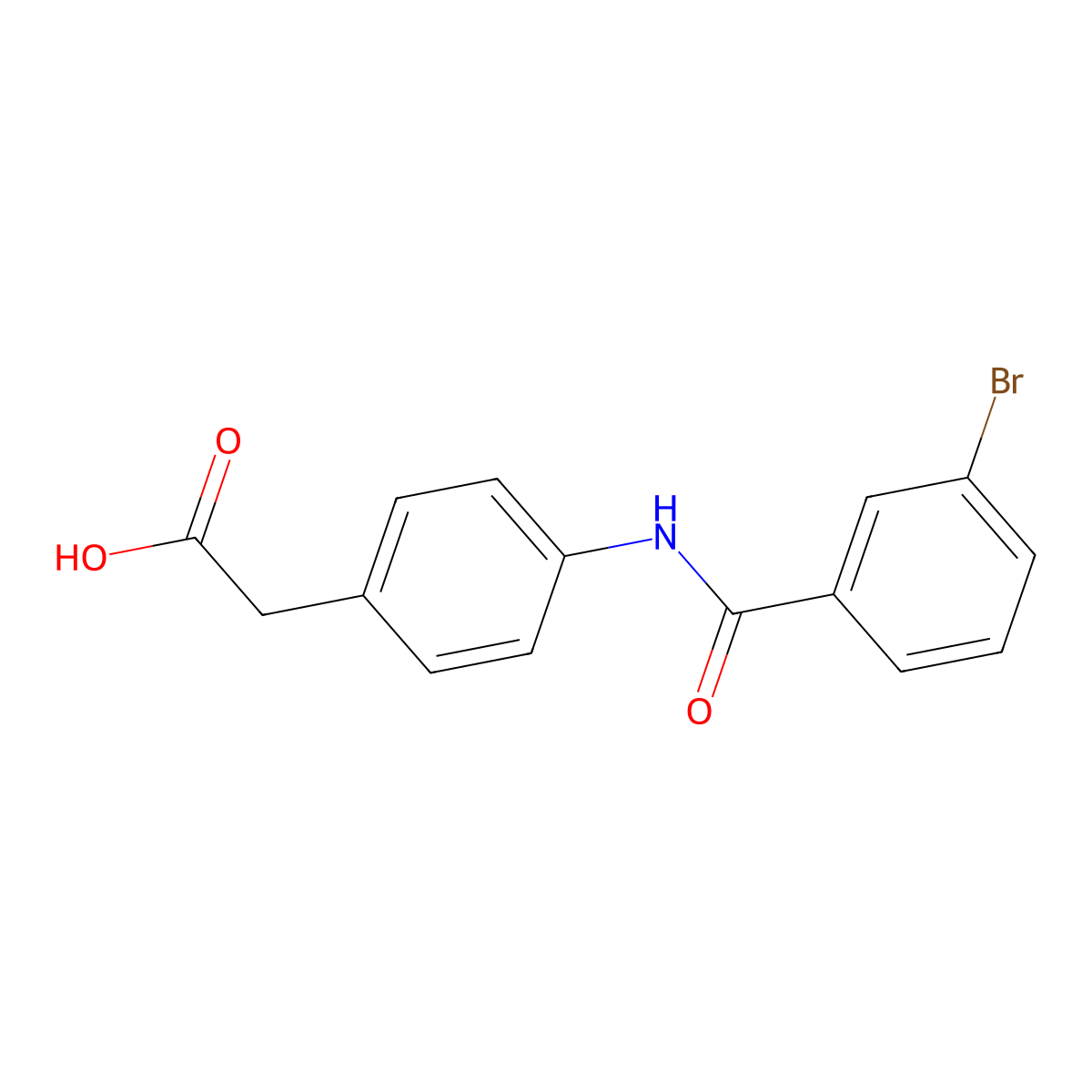 2-[4-(3-Bromobenzamido)phenyl]acetic acid molecular structure, CAS 1016857-62-7