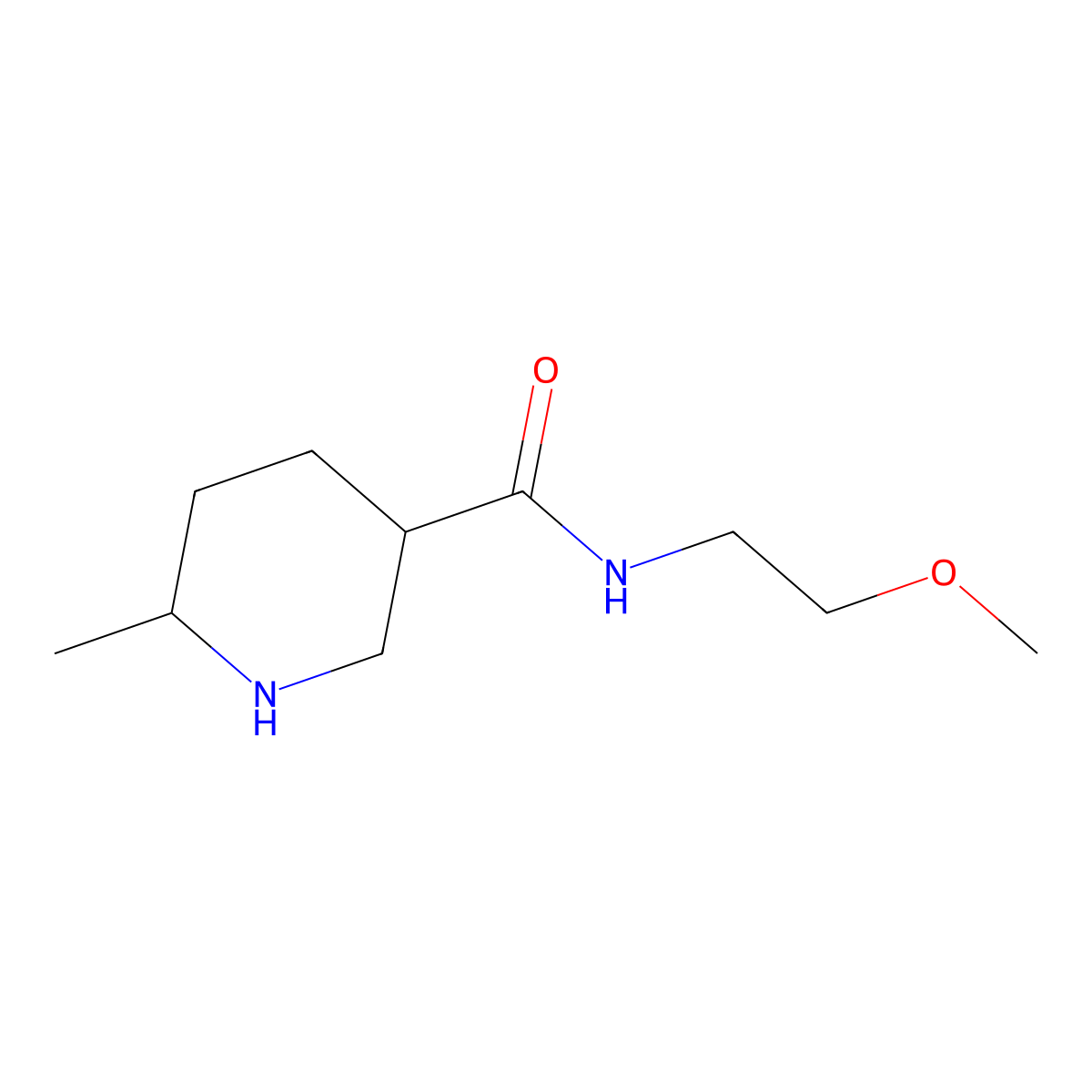 N-(2-methoxyethyl)-6-methylpiperidine-3-carboxamide molecular structure, CAS 1016857-64-9