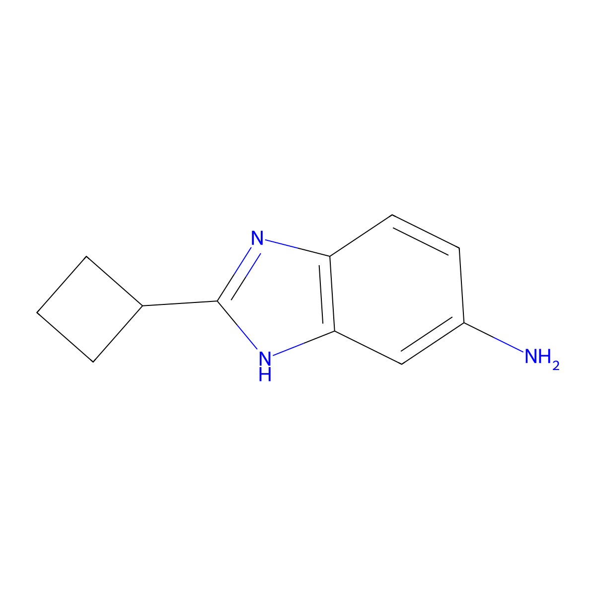 2-cyclobutyl-1H-1,3-benzodiazol-5-amine molecular structure, CAS 1016858-66-4