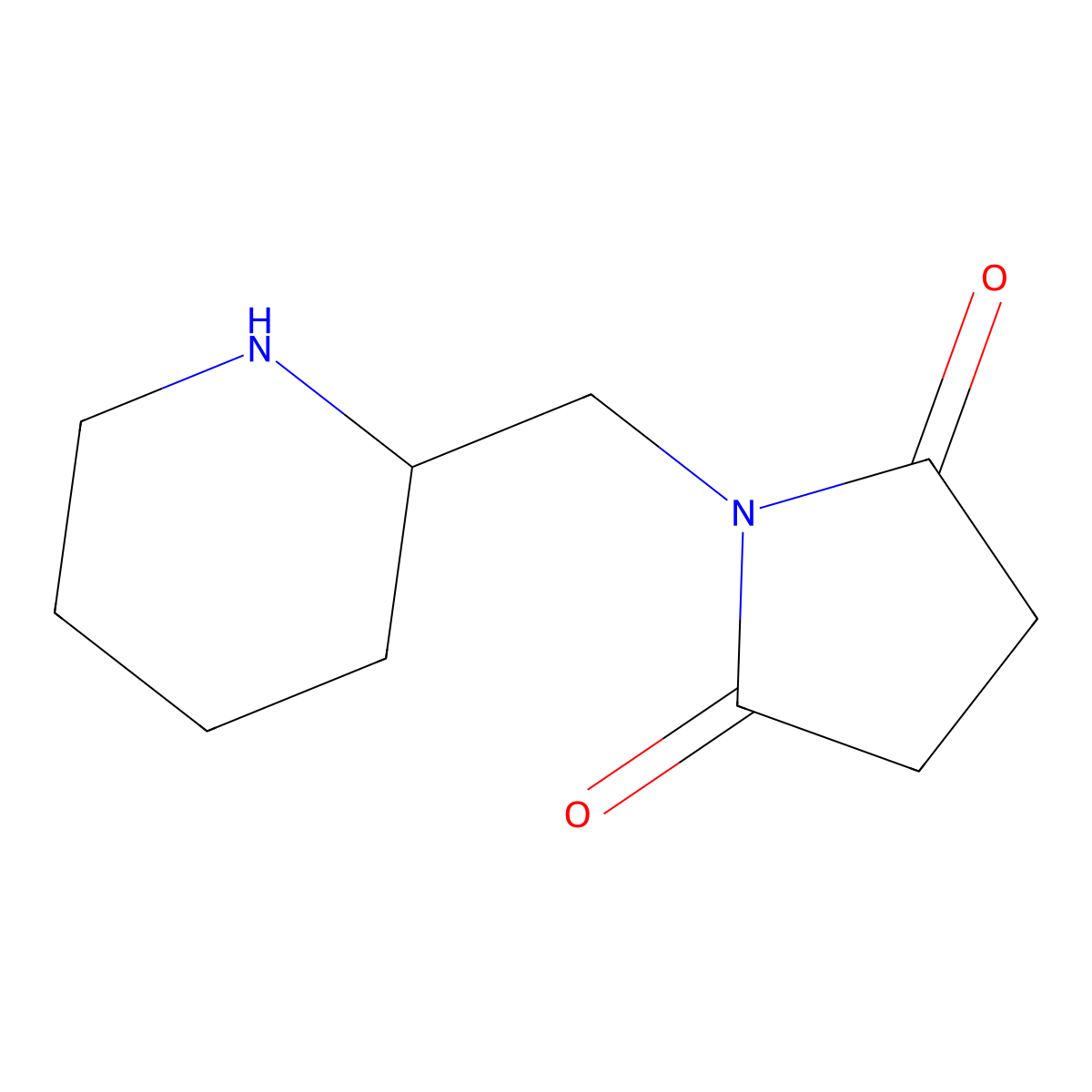 1-(Piperidin-2-ylmethyl)pyrrolidine-2,5-dione molecular structure, CAS 1016858-67-5