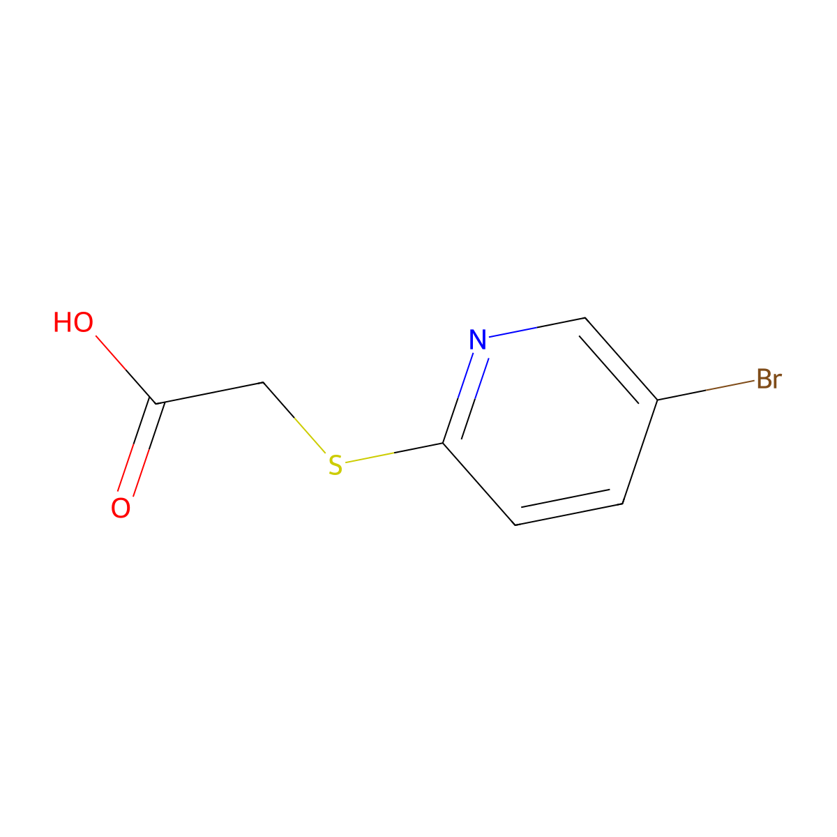 2-((5-Bromopyridin-2-yl)thio)acetic acid molecular structure, CAS 1016859-98-5