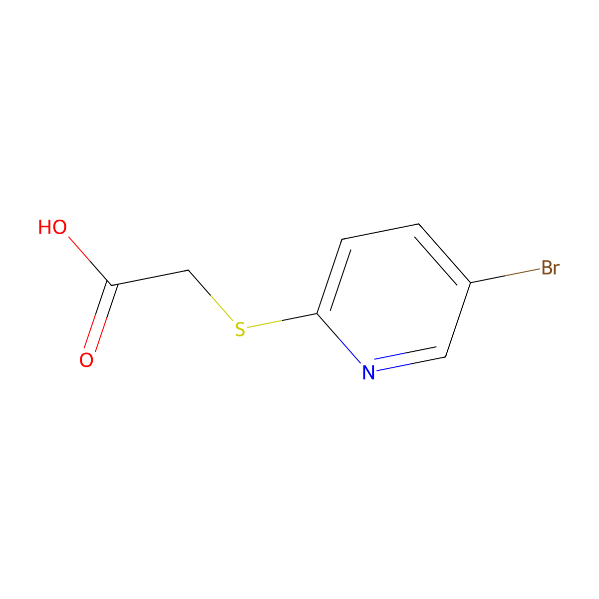2-((5-Bromopyridin-2-yl)thio)acetic acid molecular structure, CAS 1016859-98-5