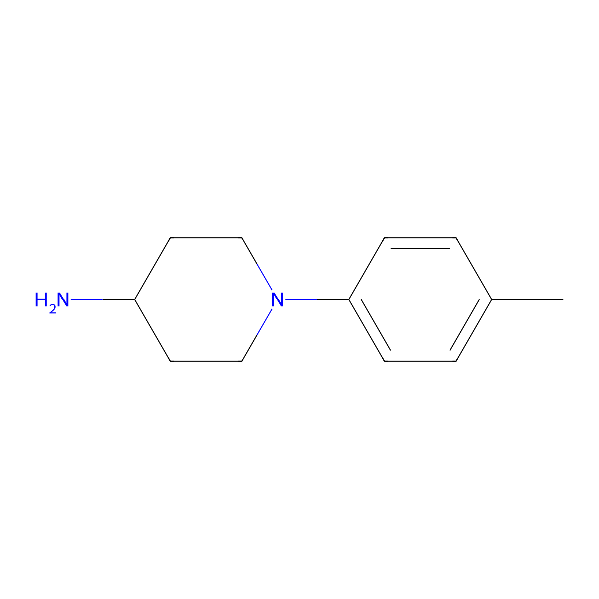 1-(4-Methylphenyl)piperidin-4-amine molecular structure, CAS 1016860-14-2