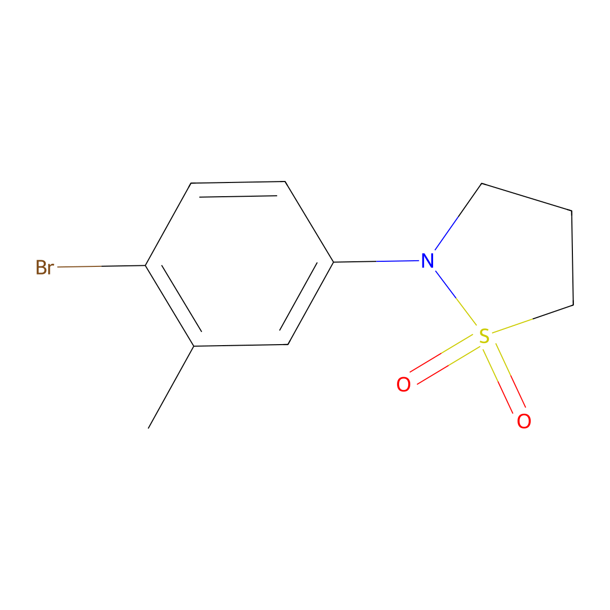 2-(4-Bromo-3-methylphenyl)isothiazolidine 1,1-dioxide molecular structure, CAS 1016860-62-0