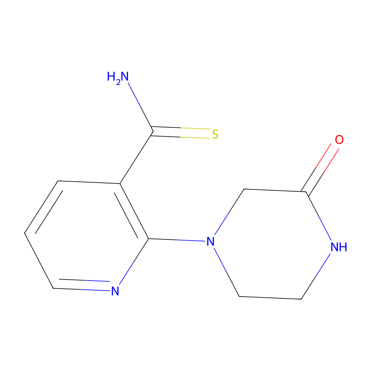 2-(3-Oxopiperazin-1-yl)pyridine-3-carbothioamide molecular structure, CAS 1016861-56-5