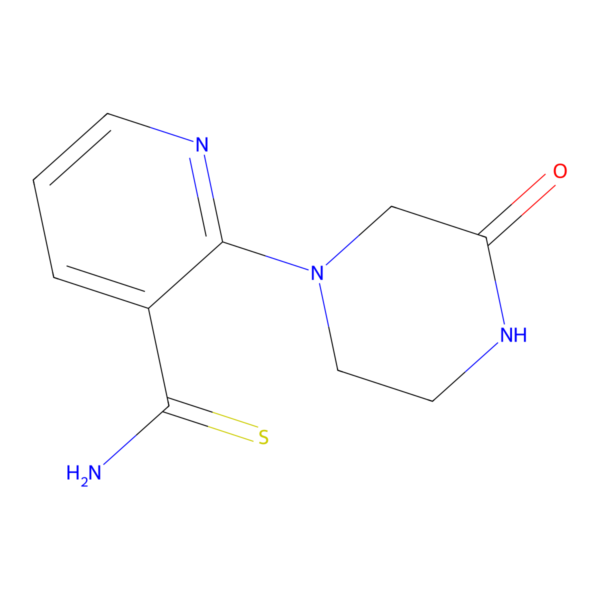 2-(3-Oxopiperazin-1-yl)pyridine-3-carbothioamide molecular structure, CAS 1016861-56-5