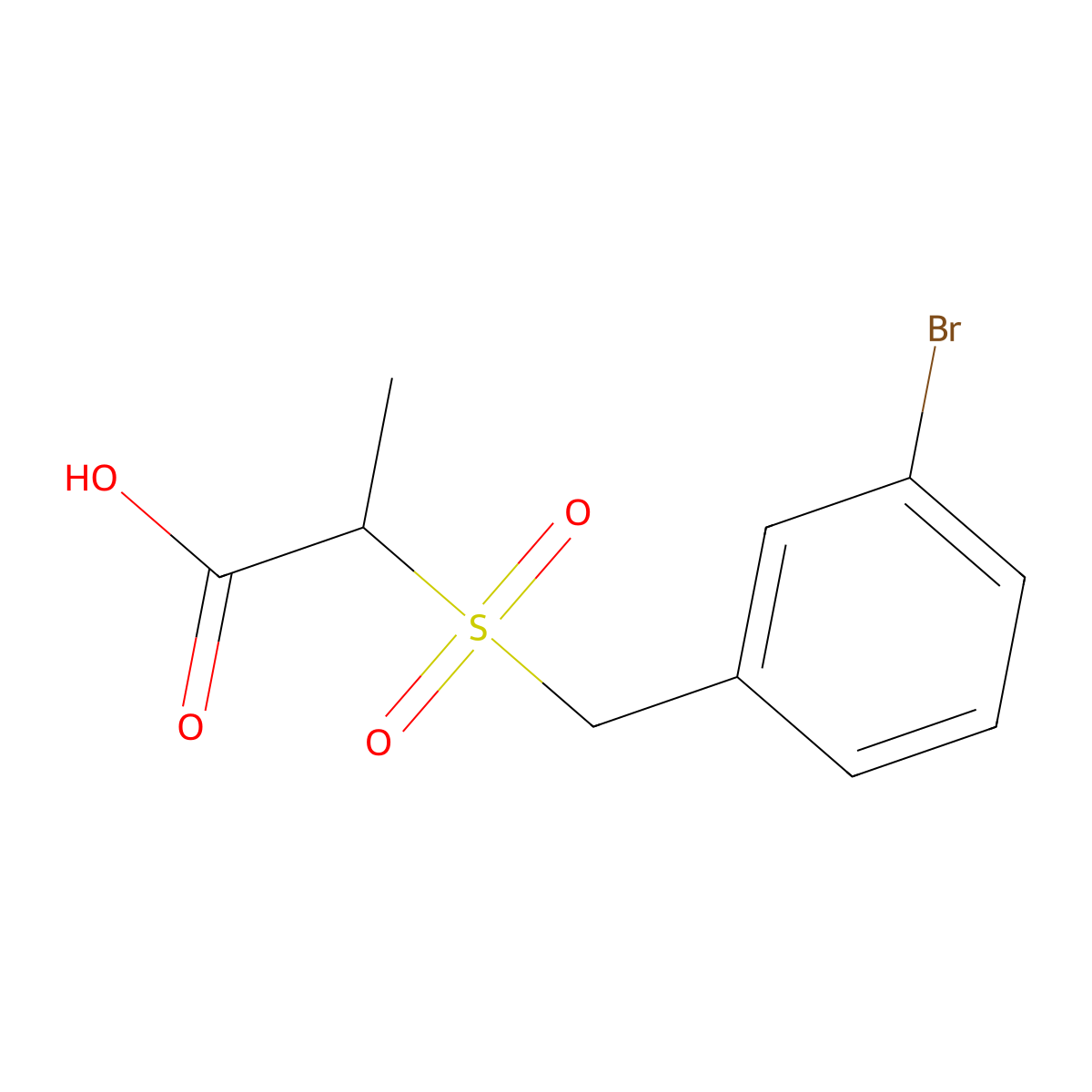 2-[(3-Bromophenyl)methanesulfonyl]propanoic acid molecular structure, CAS 1016862-04-6
