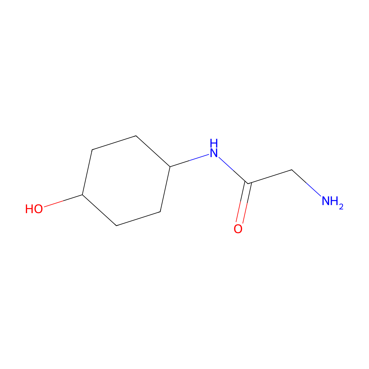 2-amino-N-(4-hydroxycyclohexyl)acetamide molecular structure, CAS 1016862-41-1