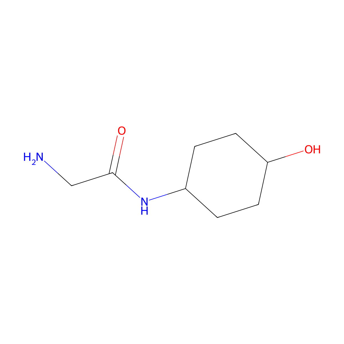 2-amino-N-(4-hydroxycyclohexyl)acetamide molecular structure, CAS 1016862-41-1