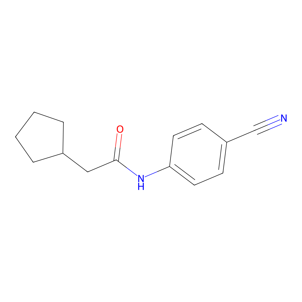 N-(4-cyanophenyl)-2-cyclopentylacetamide molecular structure, CAS 1016862-67-1
