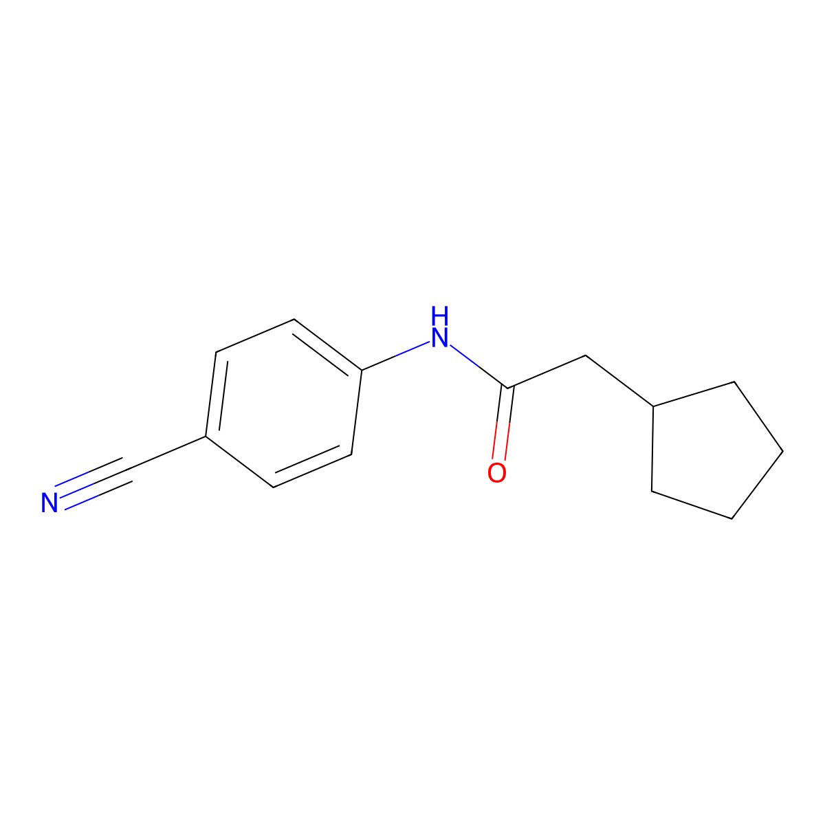 N-(4-cyanophenyl)-2-cyclopentylacetamide molecular structure, CAS 1016862-67-1