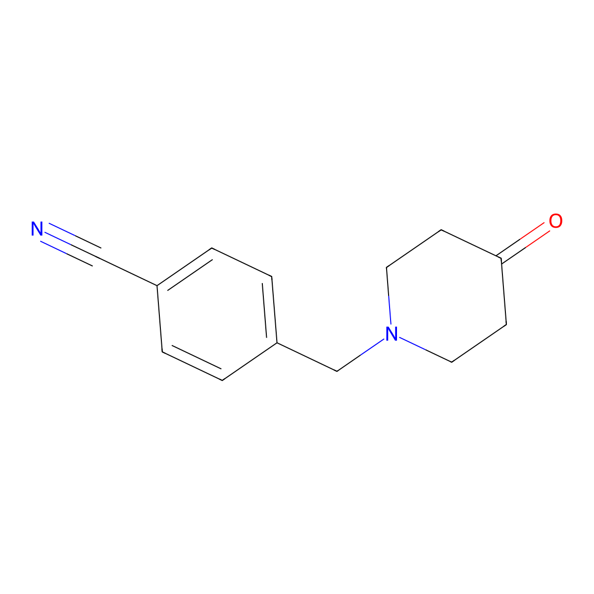 4-[(4-Oxopiperidin-1-yl)methyl]benzonitrile molecular structure, CAS 1016863-24-3