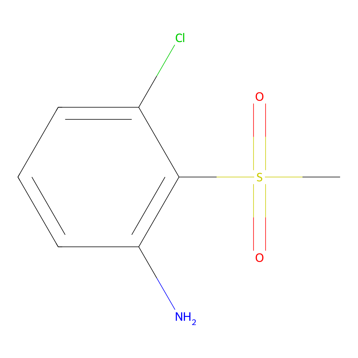 3-Chloro-2-methanesulfonylaniline molecular structure, CAS 1016863-36-7