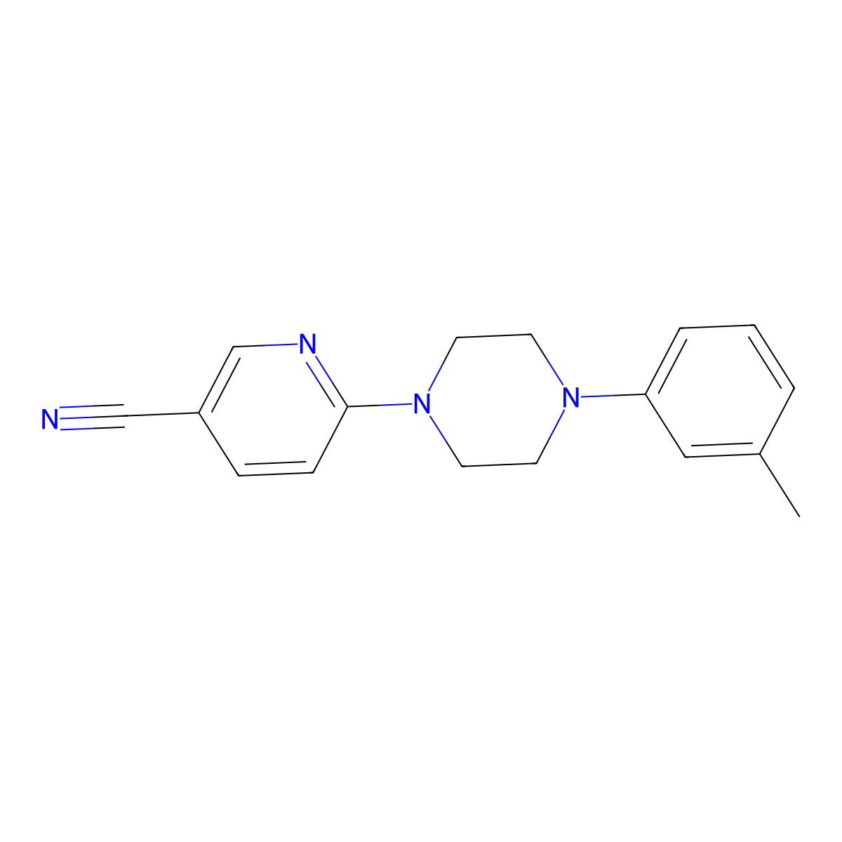6-[4-(3-Methylphenyl)piperazin-1-yl]pyridine-3-carbonitrile molecular structure, CAS 1016864-49-5